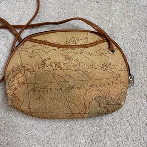 Vintage Map Purse Crossbody Small